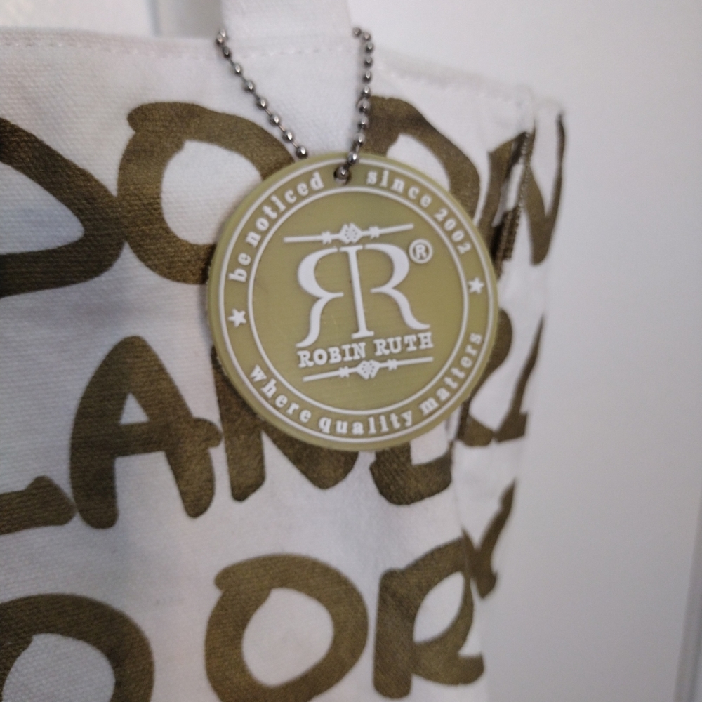Robin Ruth bag-ORLANDO White with Gold and Silver lettering
